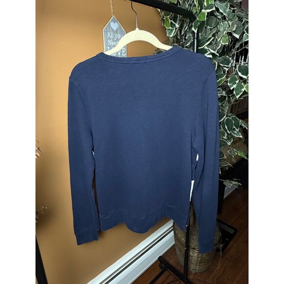 J.Crew Navy & White Nautical Striped Sweater Preppy W Side Zippers Long Sleeve L - Picture 3 of 15